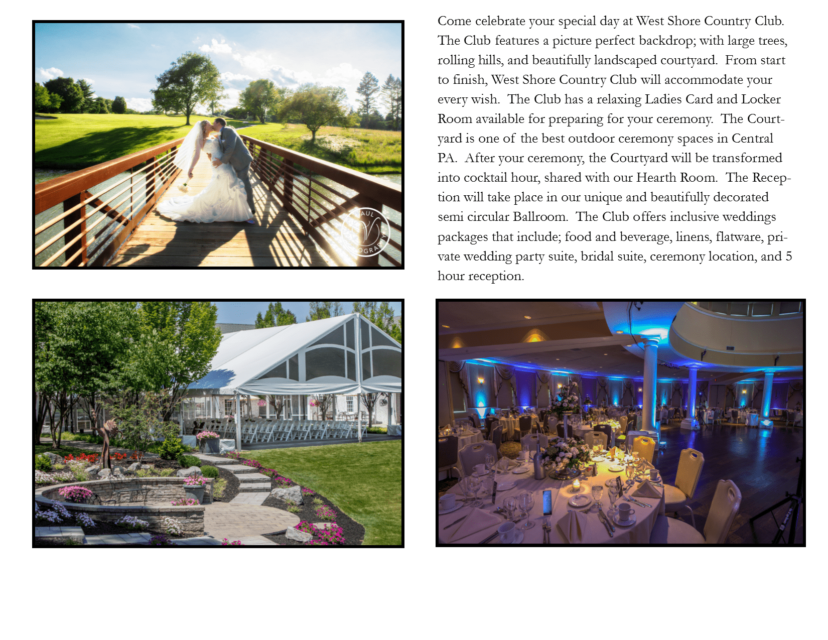 Weddings Banquets West Shore Country Club